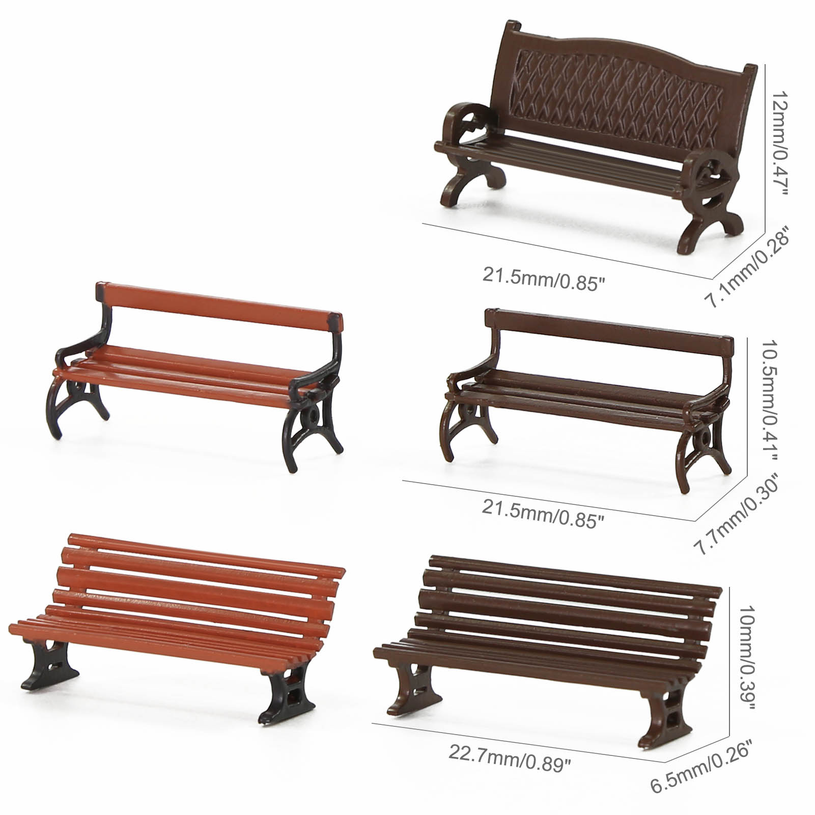 Evemodel 12pcs HO Scale 1:87 G - огляд і ціна Bonsai Garden Bench