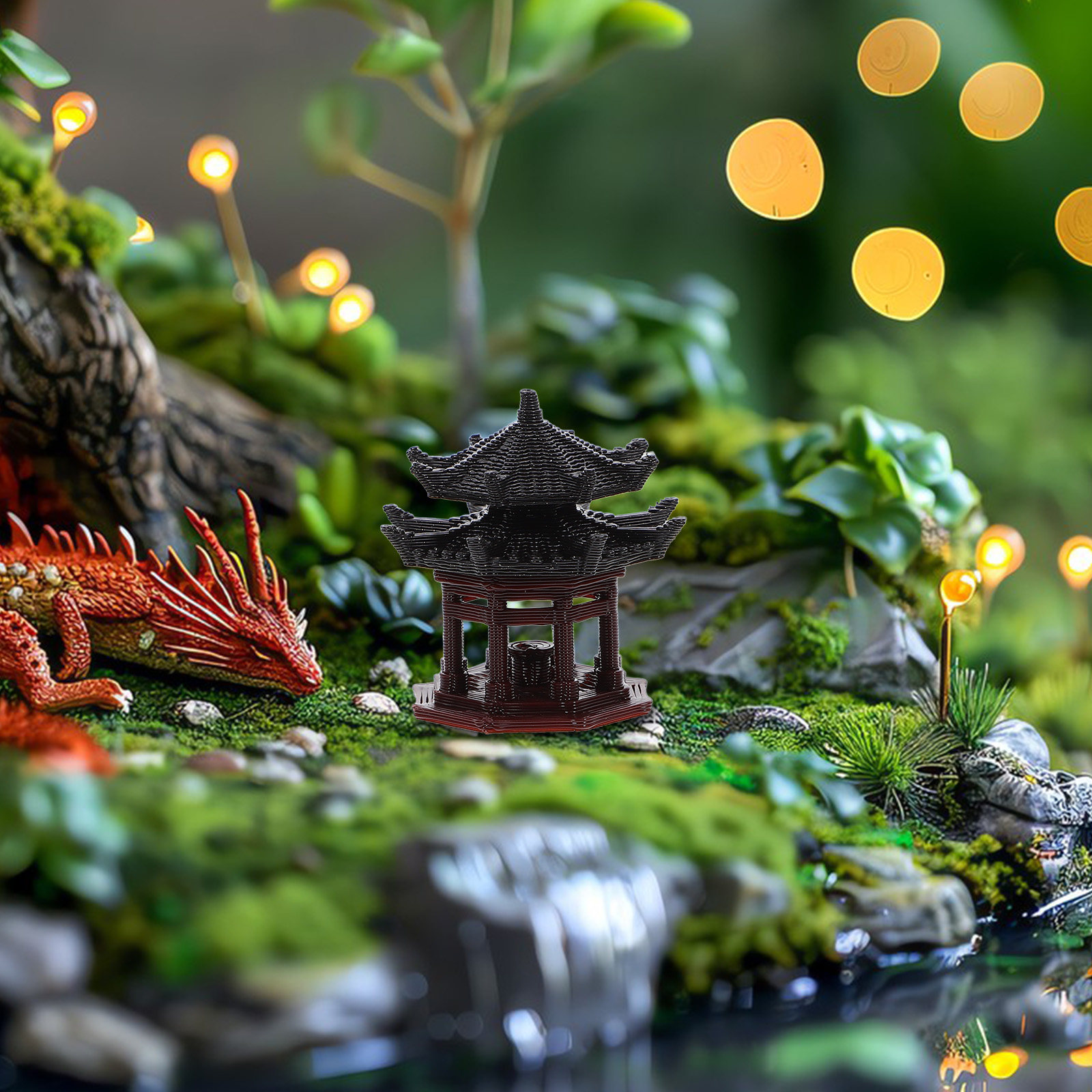 Delicate Plastic Pavilion Orna - огляд і ціна Bonsai Garden Design