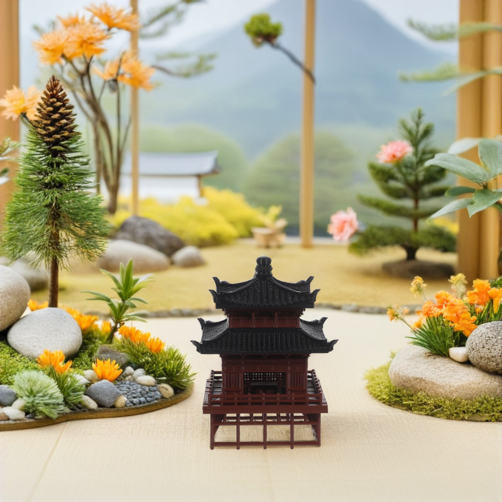 Compact Miniature Pavilion Orn - огляд і ціна Bonsai Garden Set Up